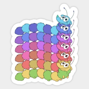 Caterpillar rainbow Sticker